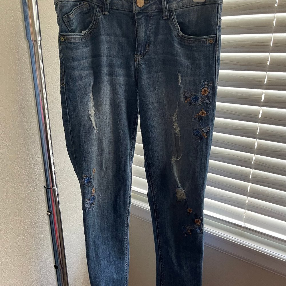Democracy Flower Embroidered Jeans